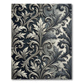 Elegant Monochrome Acanthus Leaf Scroll Rug