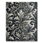 Elegant Monochrome Acanthus Leaf Scroll Rug