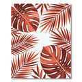 Coral Monstera Fern Lush Foliage Rug