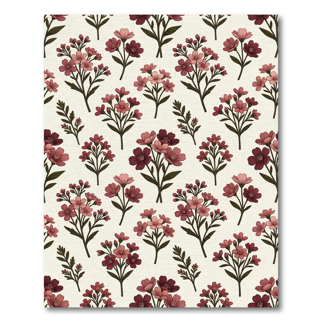 Vintage Pink Botanical Floral Bouquet Rug