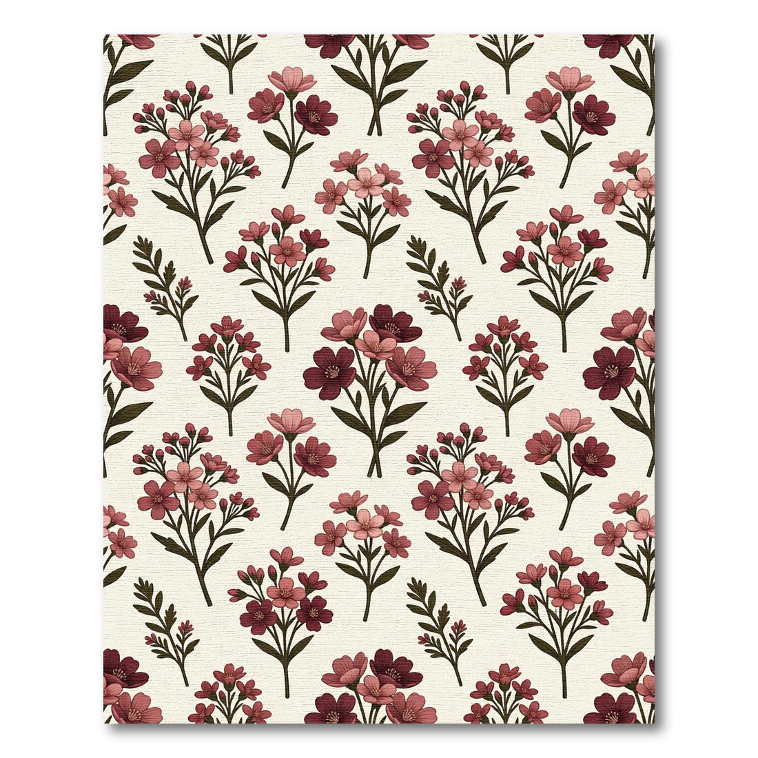 Vintage Pink Botanical Floral Bouquet Rug