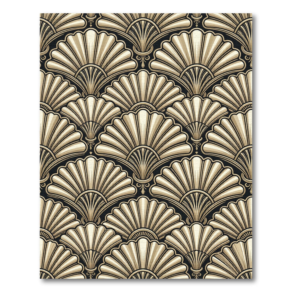 Cream Fan Shell Geometric Repeat Rug