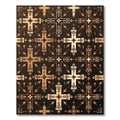 Earth Tone Geometric Cross Medallion Rug