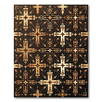 Earth Tone Geometric Cross Medallion Rug