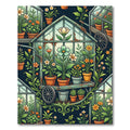 Floral Greenhouse Botanical Garden Art Rug