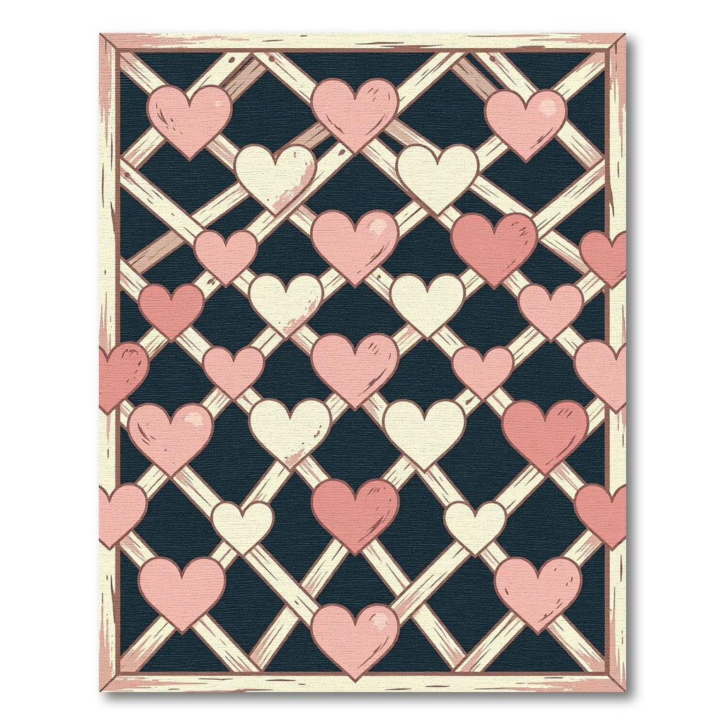 Sweet Pastel Heart Trellis Lattice Rug
