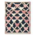 Sweet Pastel Heart Trellis Lattice Rug