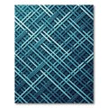 Deep Teal Interlocking Grid Rug