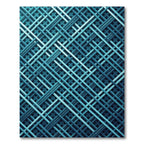 Deep Teal Interlocking Grid Rug
