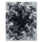 Monochrome Swirling Smoke Abstract Rug