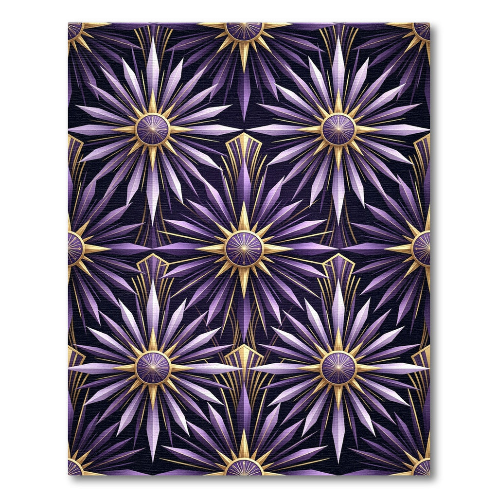 Ornate Purple Sunburst Geo Rug
