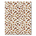 Playful Brown Heart and Bone Tile Rug