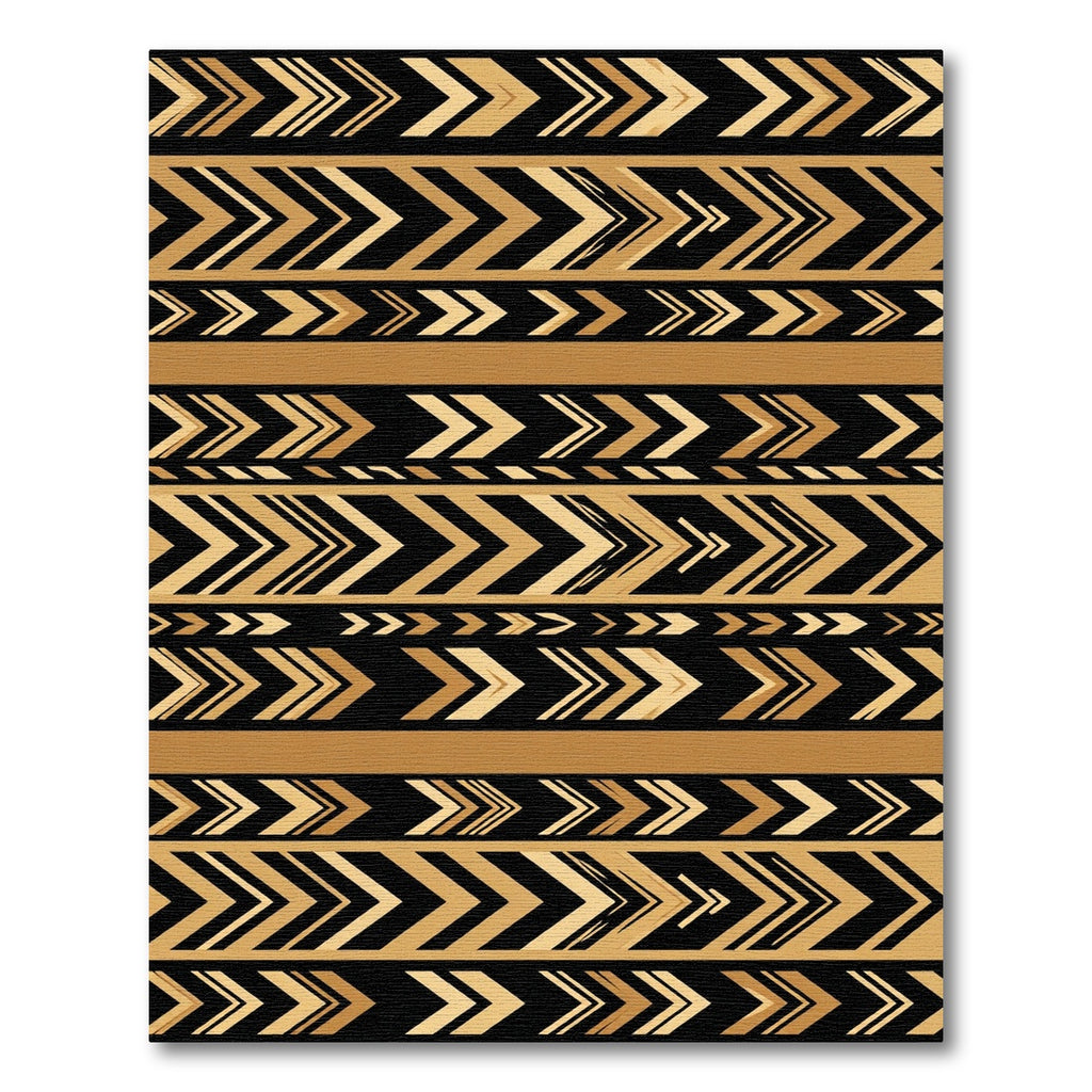 Black and gold chevron stripe composition Rug