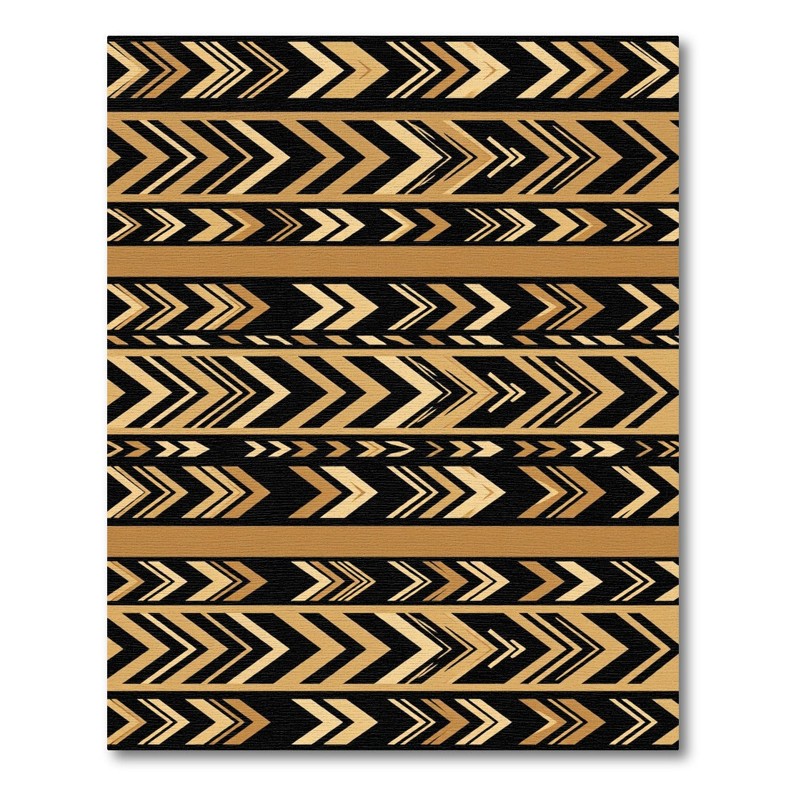 Black and gold chevron stripe composition Rug