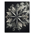 Ombre Black White Floral Starburst Rug