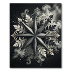 Ombre Black White Floral Starburst Rug