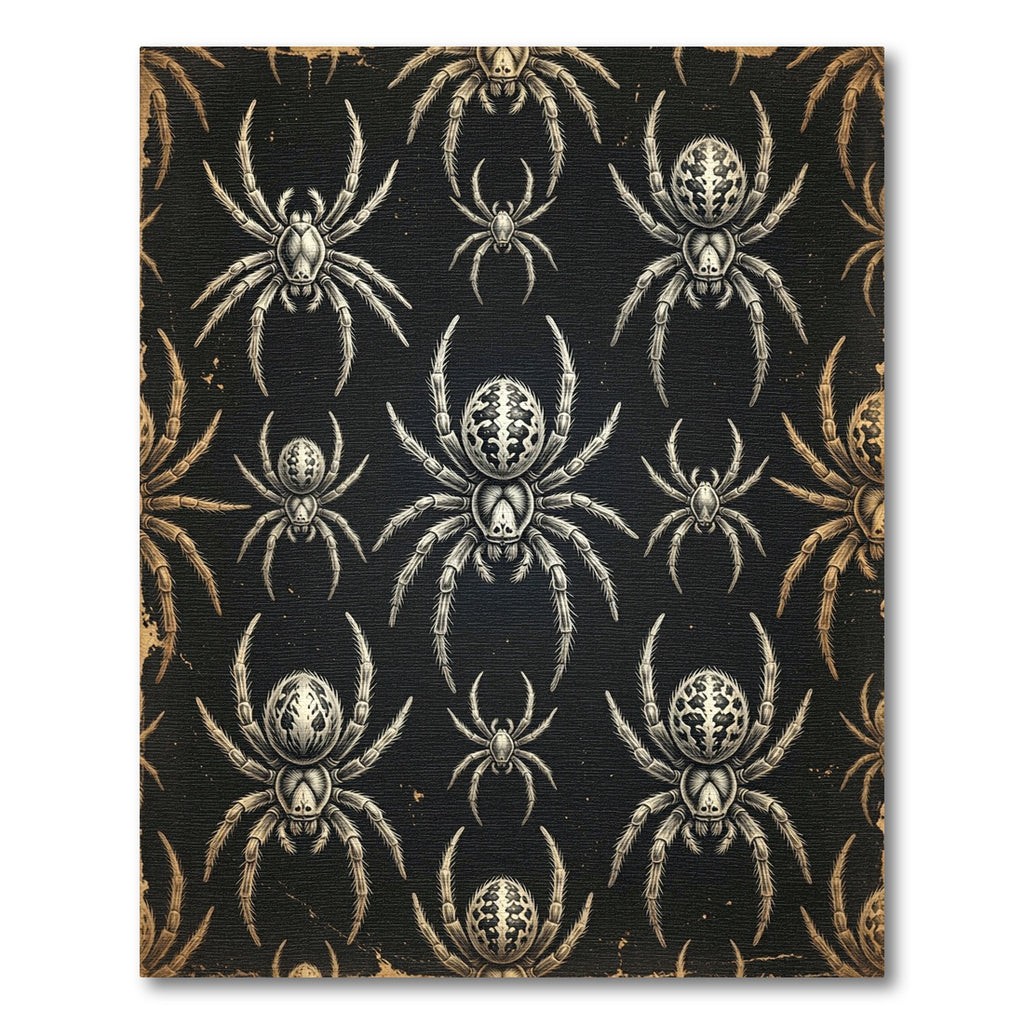 Gothic Black and Gold Spider Art Rug