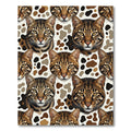Exotic Brown Ocelot Face Animal Rug
