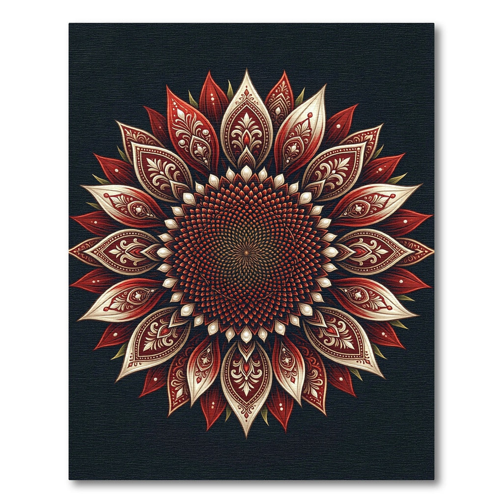 Crimson Petal Medallion Radiance Rug