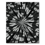 Monochrome Abstract Geometric Radial Burst Rug