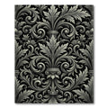 Classical Acanthus Scrollwork Black Rug