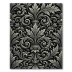 Classical Acanthus Scrollwork Black Rug