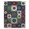 Vibrant Jewel Tone Floral Medallion Tiles Rug