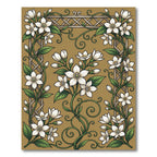 White Jasmine Vine Trellis Rug