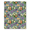 Whimsical Peach Rose Violet Garden Rug