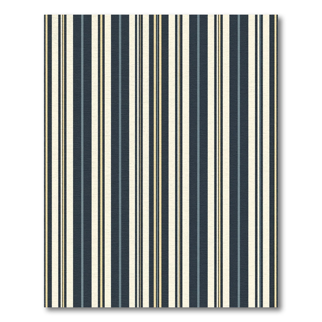 Classic Navy Cream Striped Vertical Rug