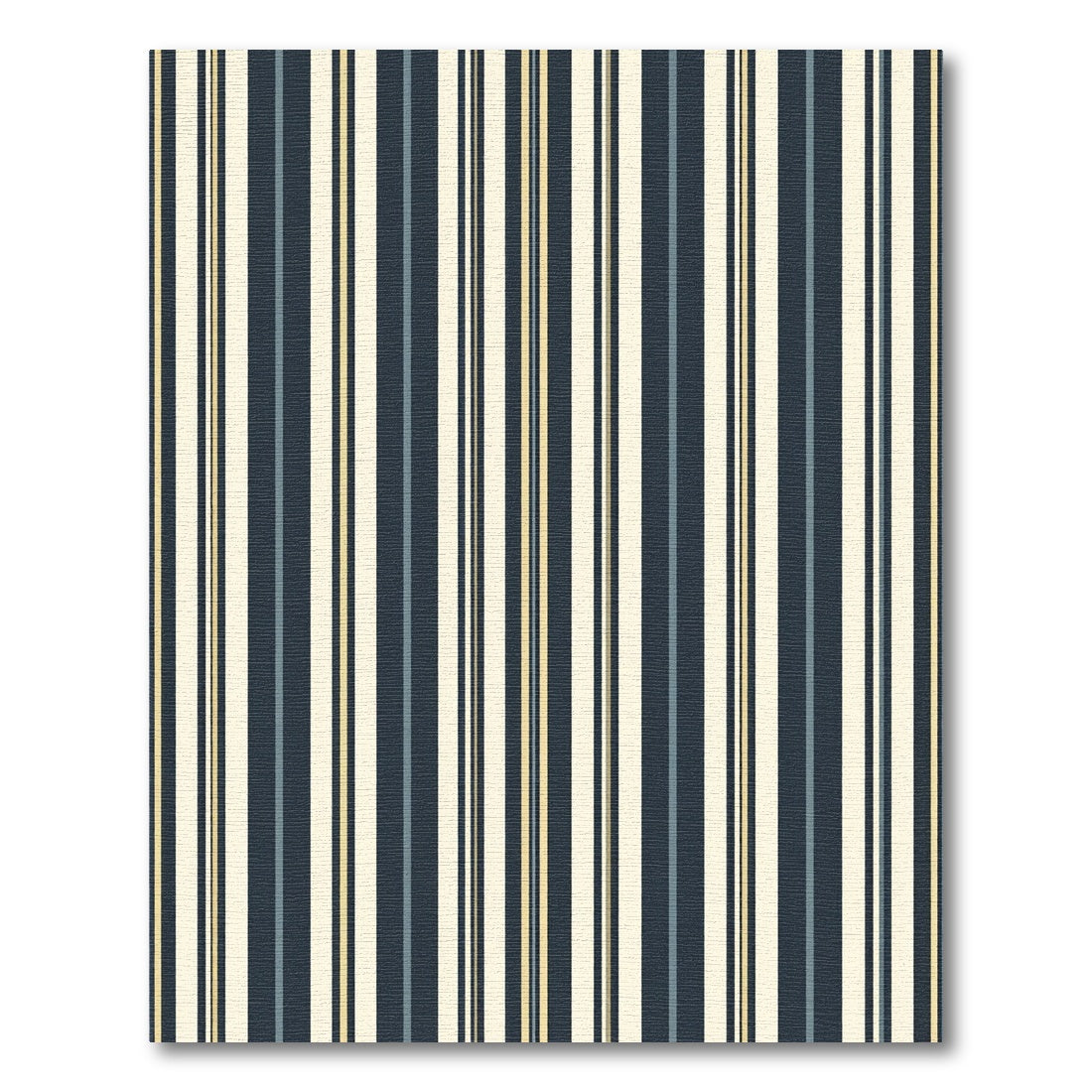 Classic Navy Cream Striped Vertical Rug