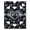 Minimalist Monochrome EKG Heart Echo Rug