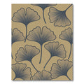 Navy Ginkgo Leaf Beige Background Rug
