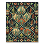 Geometric Southwestern Desert Cactus Rug