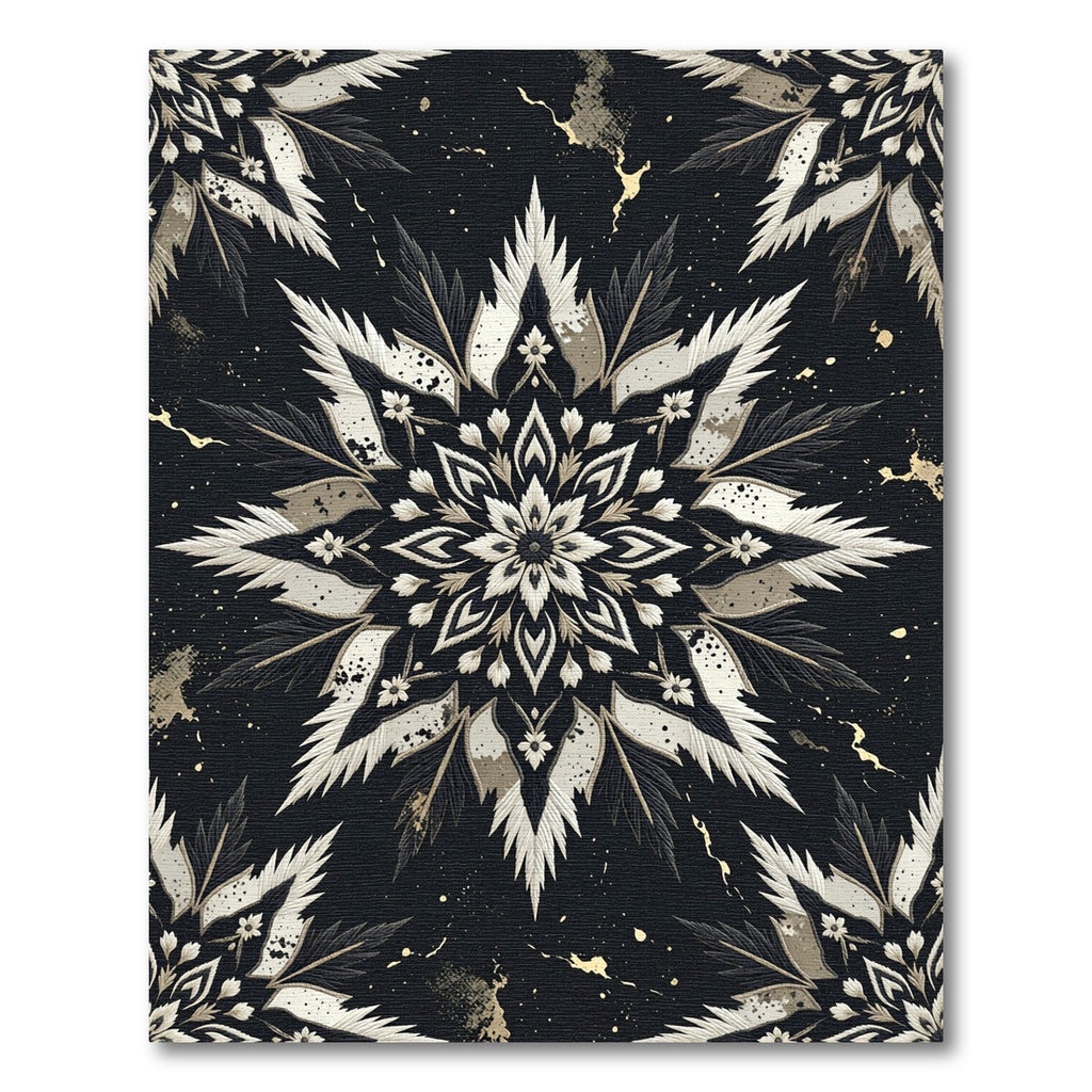 Monochromatic Starburst Ornamental Medallion Rug
