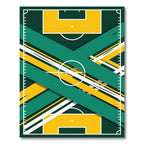 Abstract Geometric Diagonal Soccer Field Overlay Rug