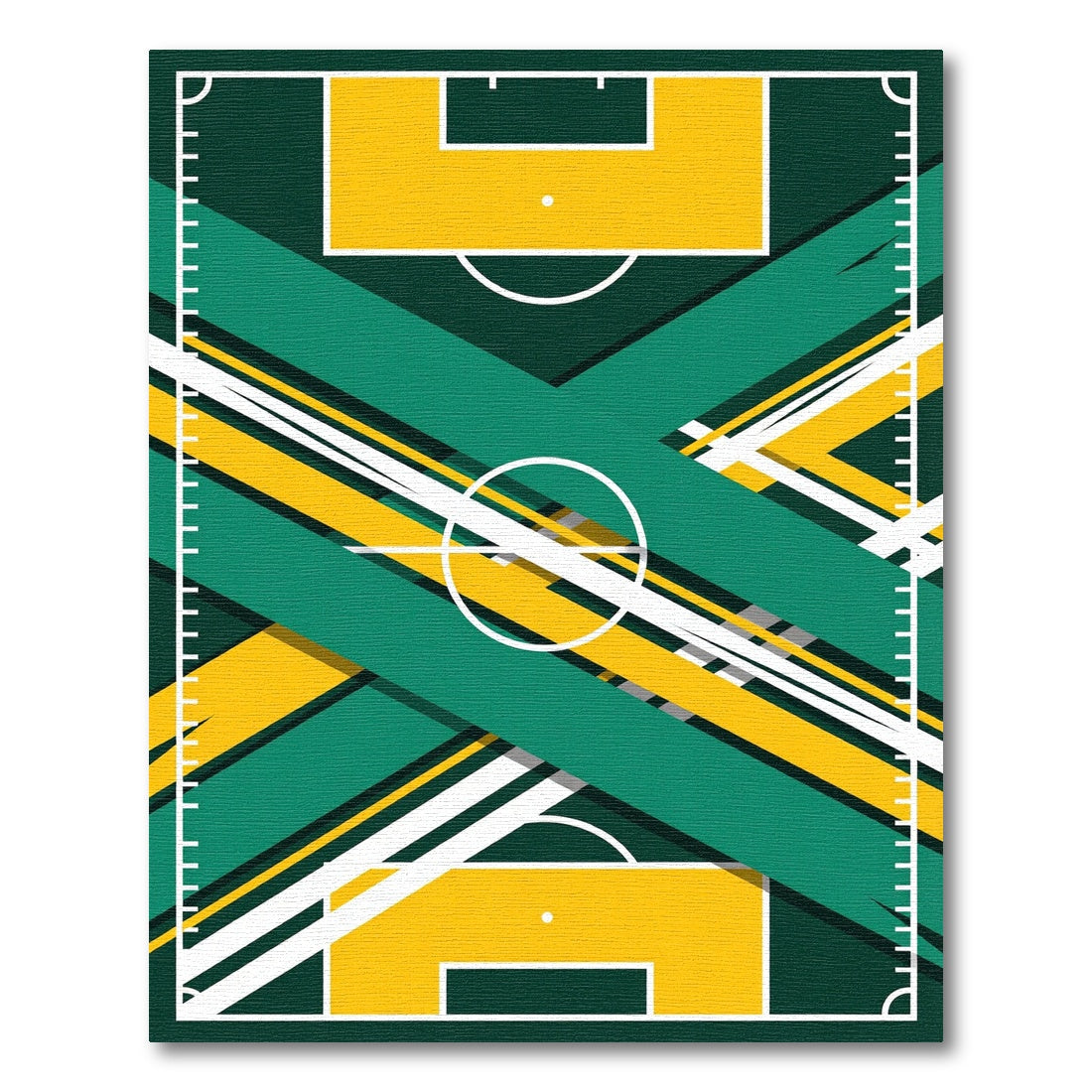 Abstract Geometric Diagonal Soccer Field Overlay Rug