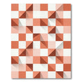 Geometric Terracotta and White Abstract Quilt Rug