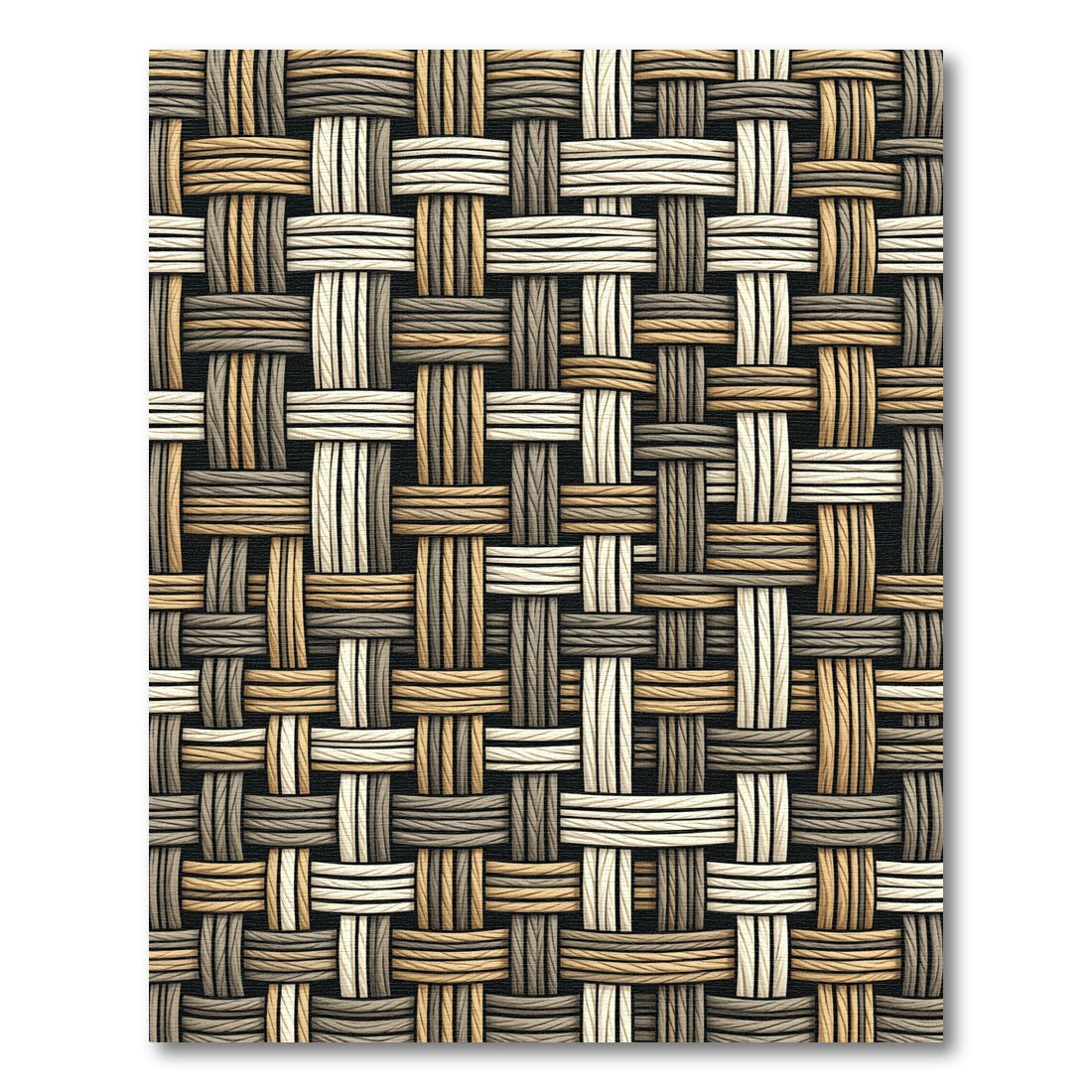 Neutral Woven Banded Texture Rug