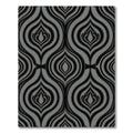 Sophisticated Charcoal and Silver Abstract Damask Rug