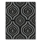 Sophisticated Charcoal and Silver Abstract Damask Rug