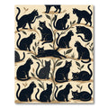 Whimsical Black Sitting Cat Botanical Area Rug
