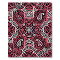 Elegant Crimson Paisley Lotus Medallion Rug
