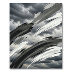 Monochromatic Brush Stroke Arc Rug