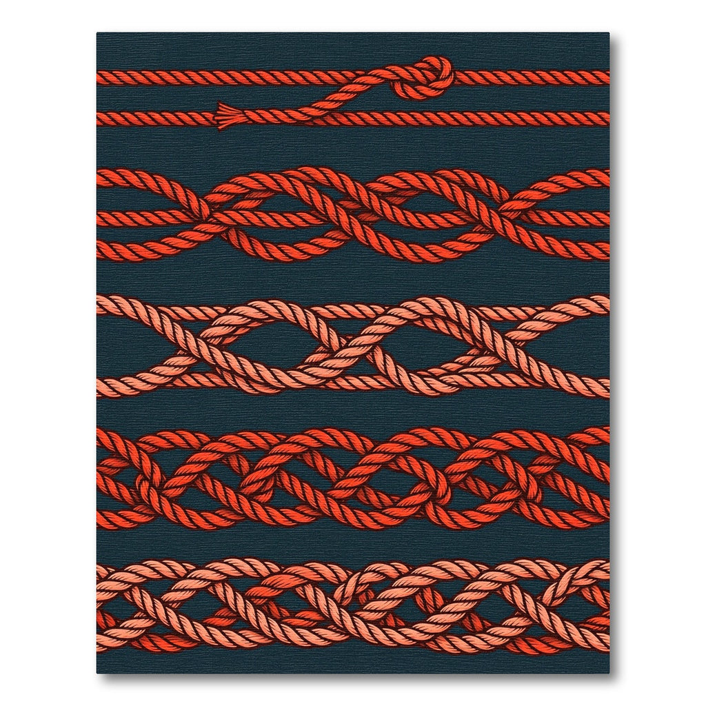 Coral Rope Knot Borders Rug