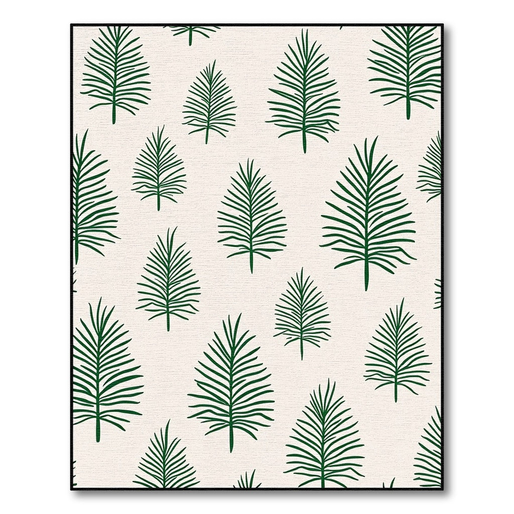 Green Palm Frond All Over Rug