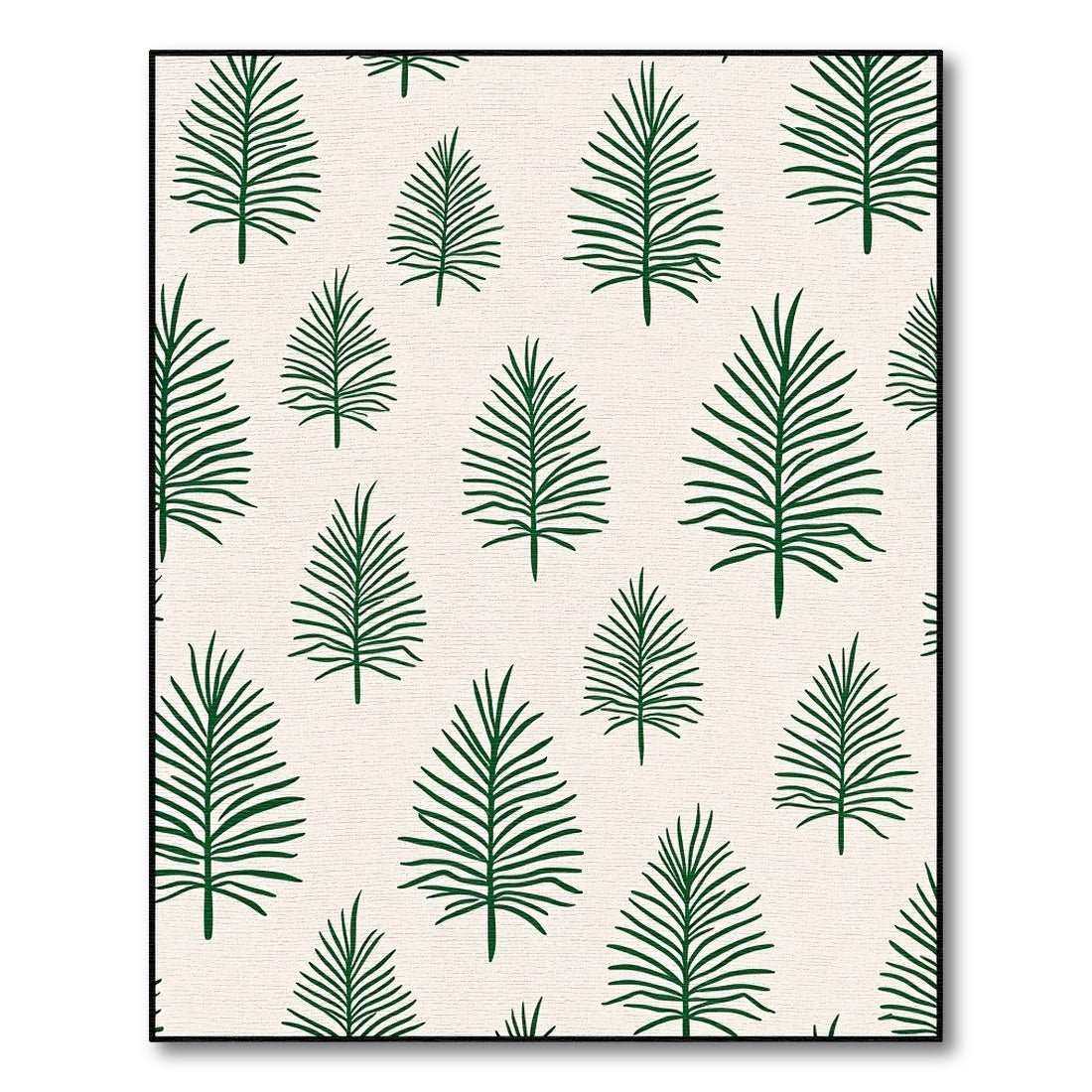 Green Palm Frond All Over Rug