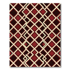 Crimson Interlocking Diamond Net Rug