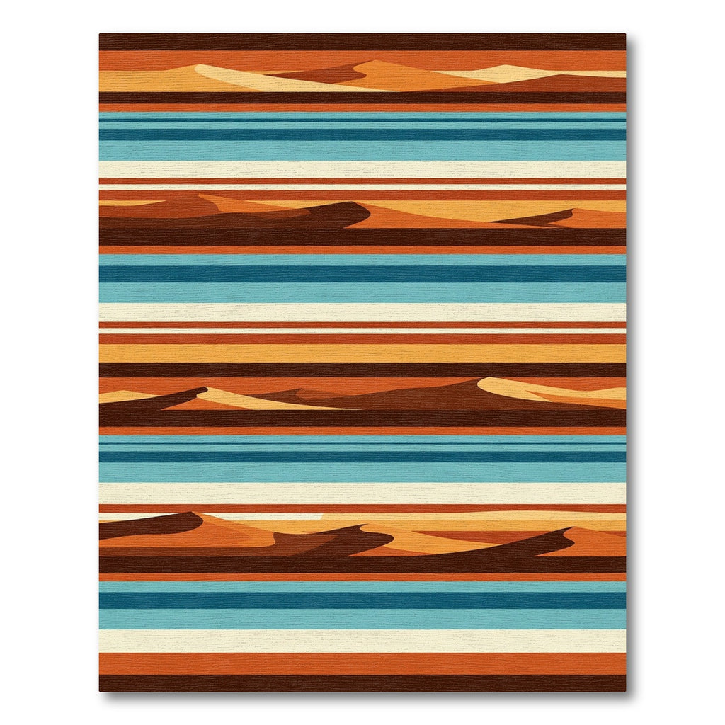 Retro Desert Dune Horizontal Stripe Rug