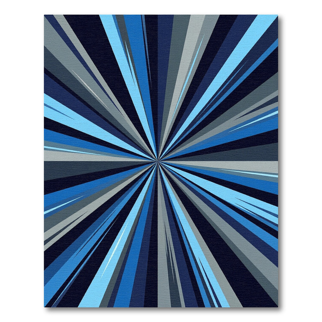 Deep Blue Radial Burst Rug